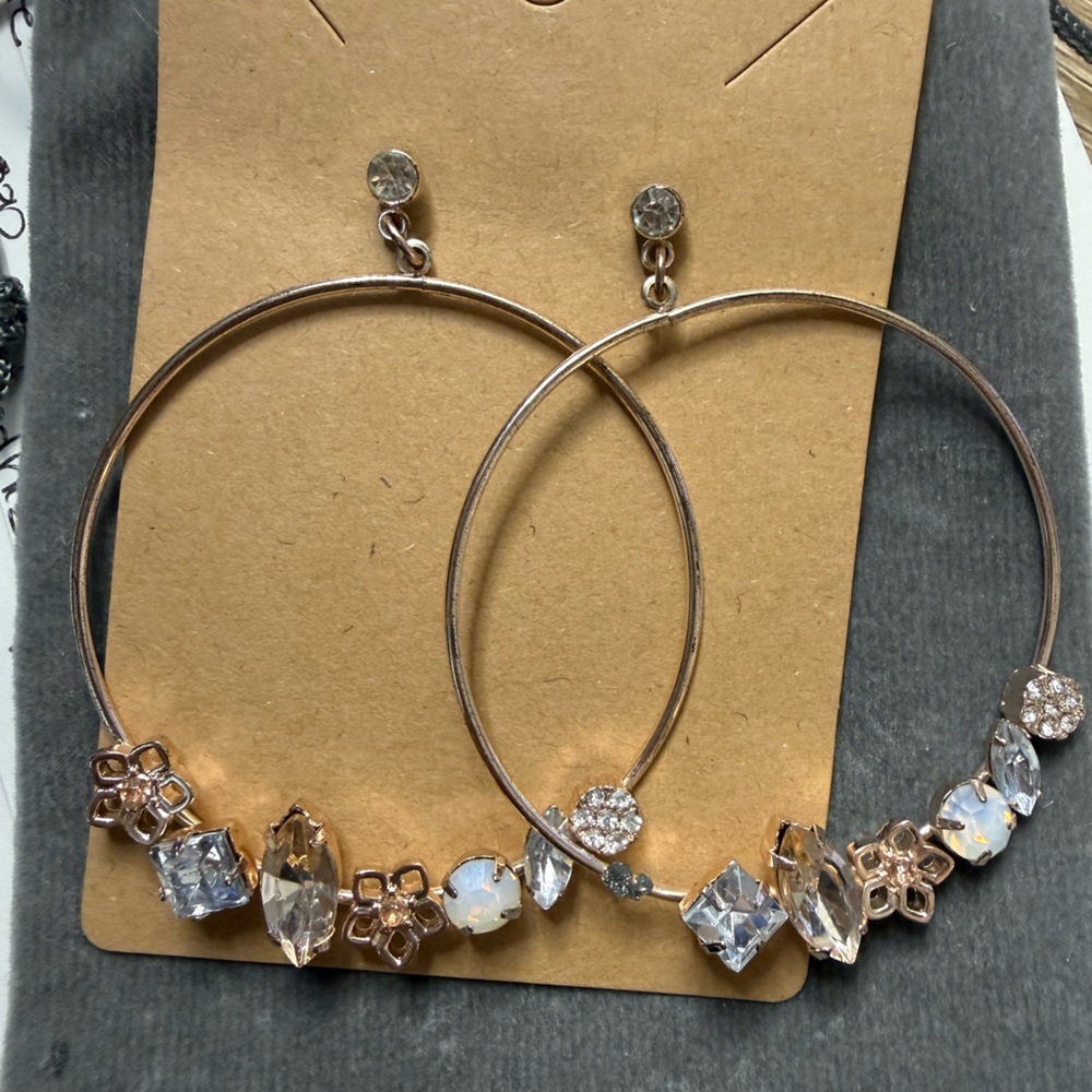 Elegant Crystal Hoop Earrings